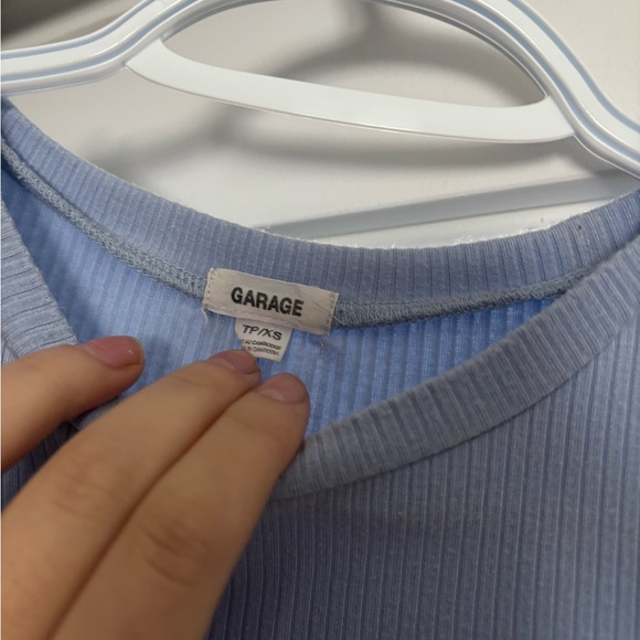 Garage Sky Blue Ribbed Top - Picture 2 of 2